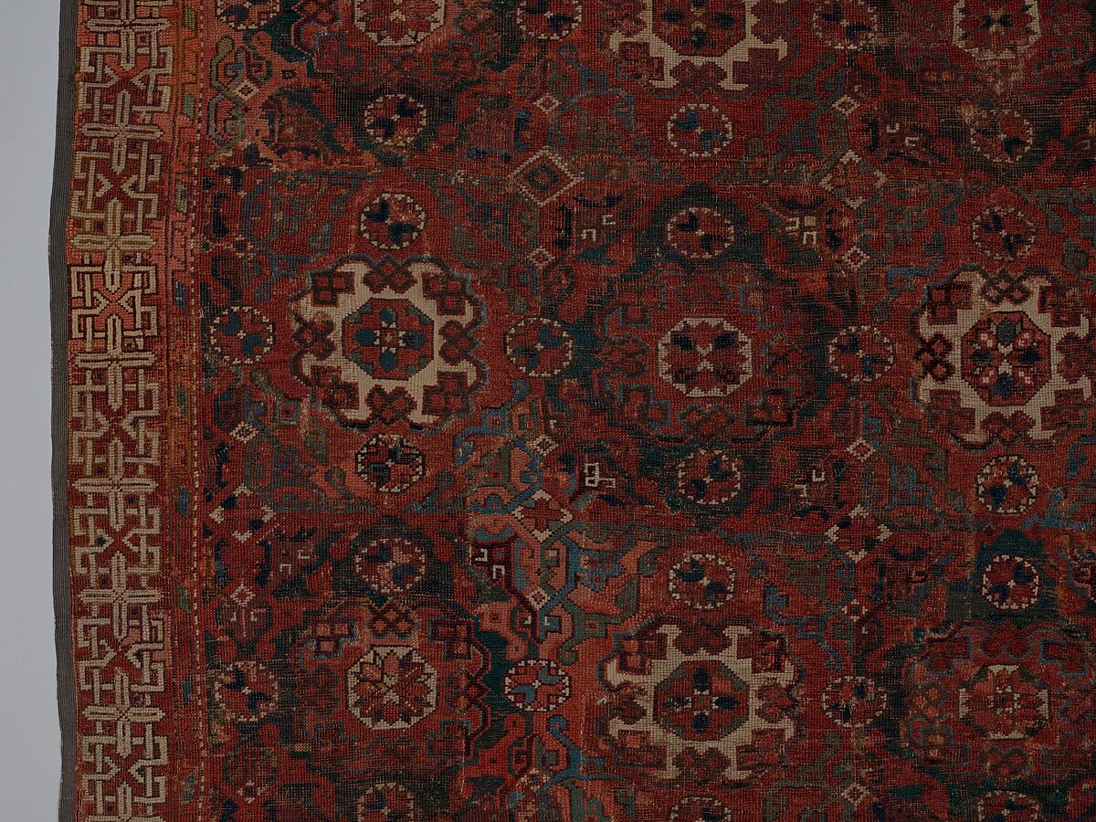 'Holbein' Carpet, Wool; symmetrically (?) knotted pile