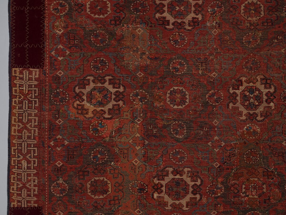 'Holbein' Carpet, Wool; symmetrically (?) knotted pile