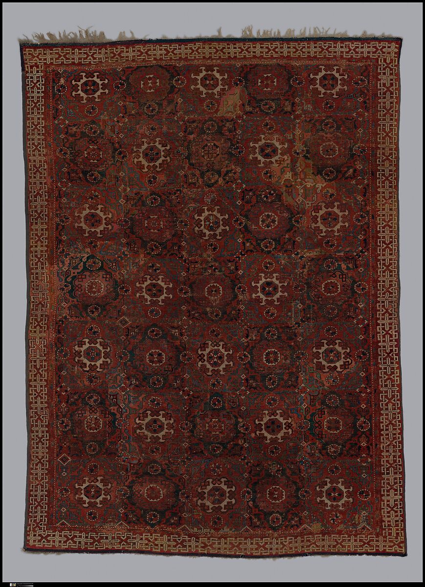 'Holbein' Carpet, Wool; symmetrically (?) knotted pile 