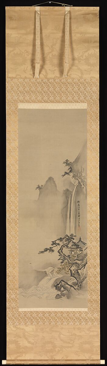 Summer Landscape, Kano Tan&#39;yū (Japanese, 1602–1674), One from a set of three hanging scrolls; ink and color on silk, Japan 