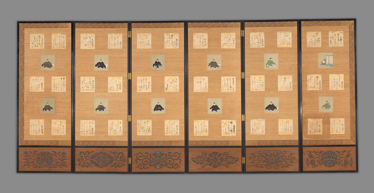 Birds and Flowers, Kano Tan'yū (Japanese, 1602–1674), Six-panel folding screen; ink and color on silk, Japan
