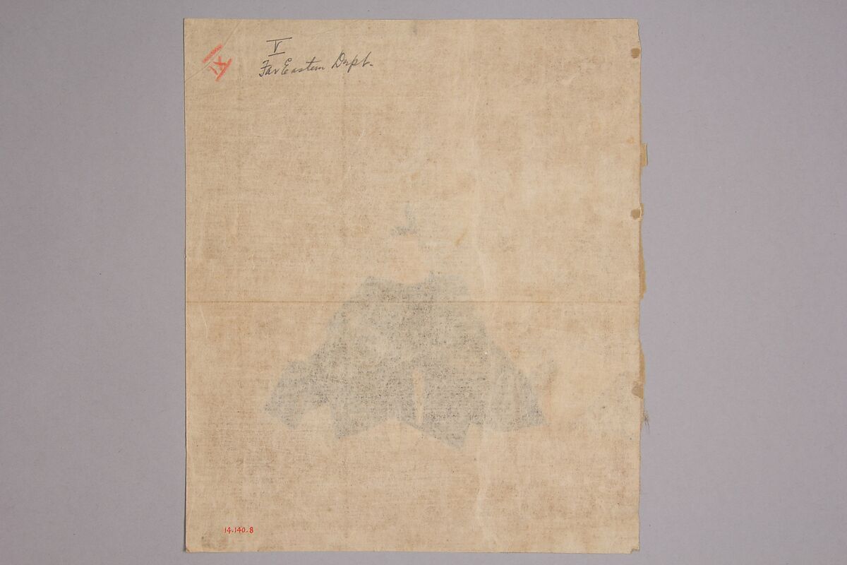 Immortal Poet, Kano Shōun (1637–1702), Unmounted shikisi leaf; ink and color on silk, Japan