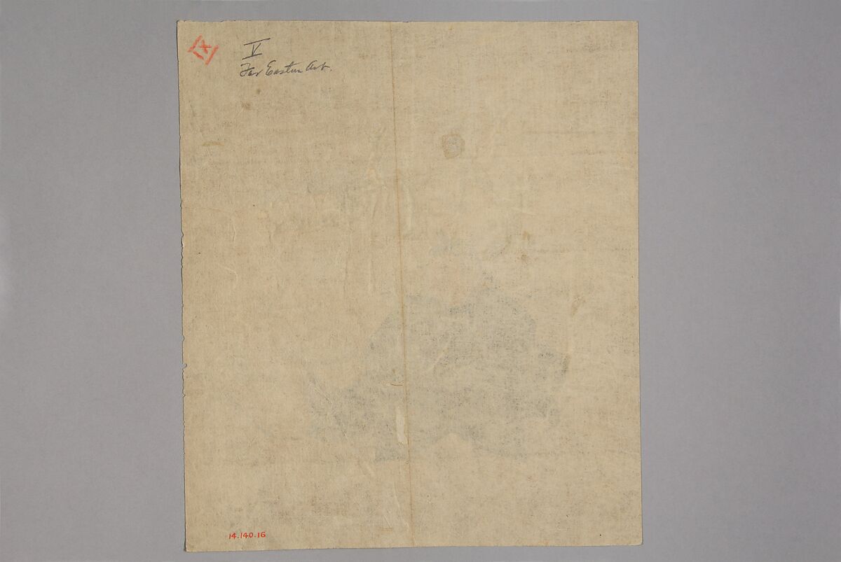 Immortal Poet, Kano Shōun (1637–1702), Unmounted shikisi leaf; ink and color on silk, Japan