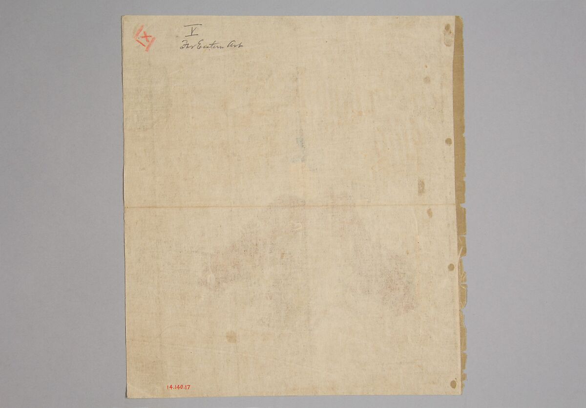 Immortal Poet, Kano Shōun (1637–1702), Unmounted shikisi leaf; ink and color on silk, Japan