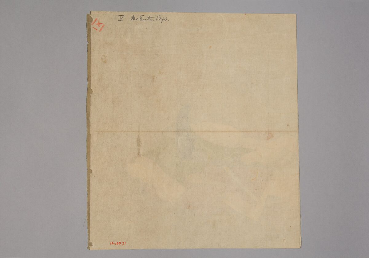 Immortal Poet, Kano Shōun (1637–1702), Unmounted shikisi leaf; ink and color on silk, Japan