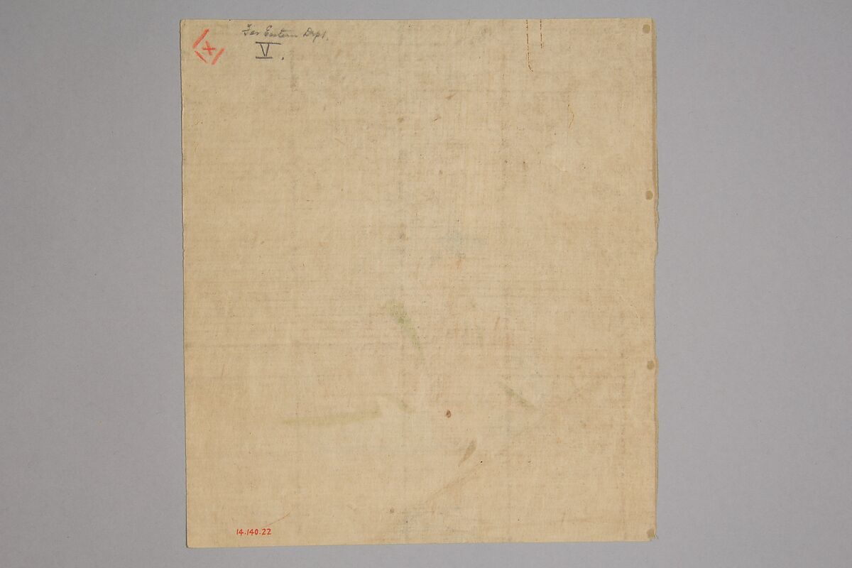 Immortal Poet, Kano Shōun (1637–1702), Unmounted shikisi leaf; ink and color on silk, Japan
