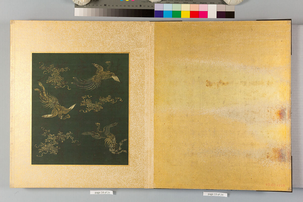 Album of Hawks and Calligraphy, Kano Tsunenobu (Japanese, 1636–1713), Album of ten paintings; ink and color on silk, Japan