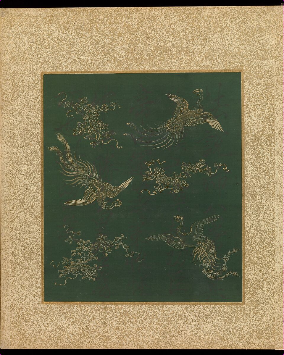 Album of Hawks and Calligraphy, Kano Tsunenobu (Japanese, 1636–1713), Album of ten paintings; ink and color on silk, Japan
