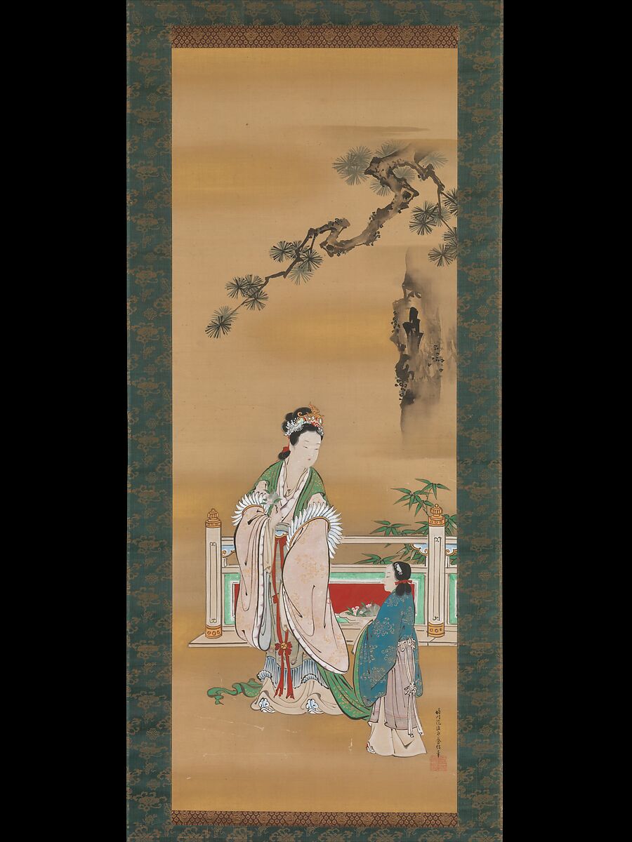 Queen Mother of the West, Kano Osanobu  Japanese, Hanging scroll; ink and color on silk, Japan