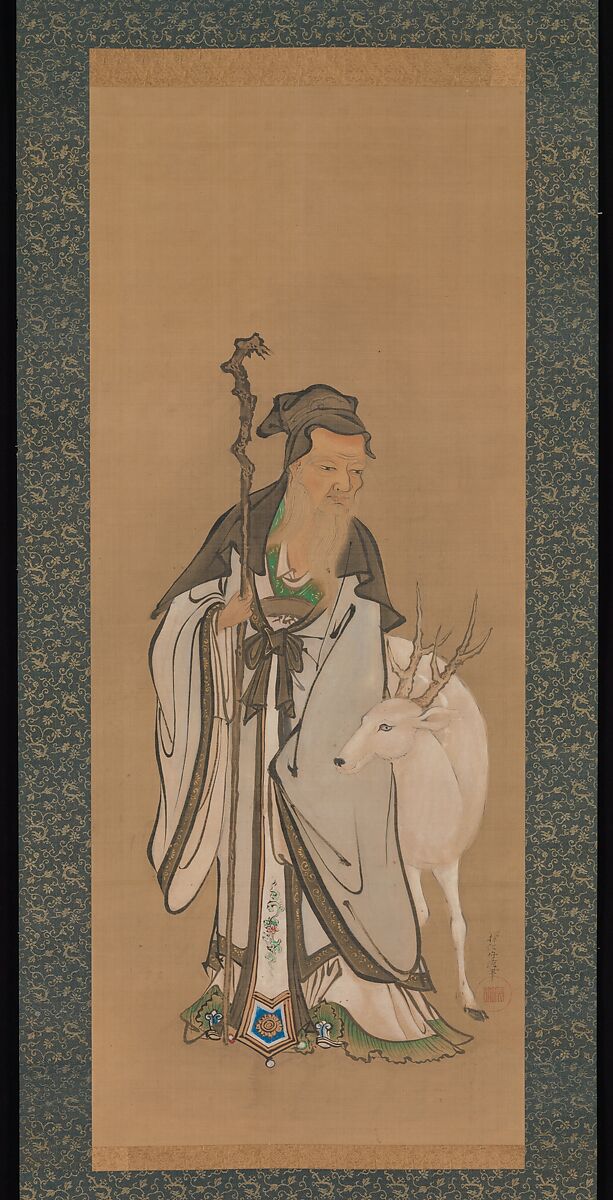 Jurōjin, Kano Tanshin Moromichi  Japanese, Hanging scroll; ink on silk, Japan