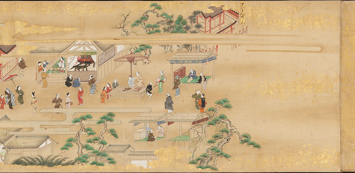 Street Scenes in Kyoto, Handscroll; ink and color on paper, Japan