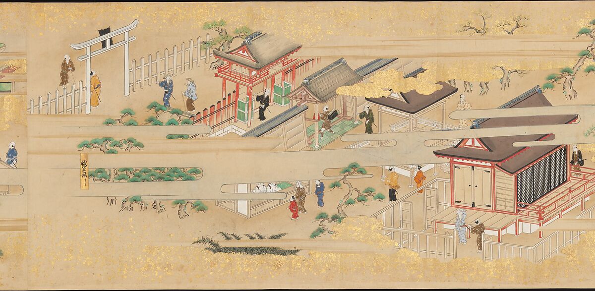 Street Scenes in Kyoto, Handscroll; ink and color on paper, Japan