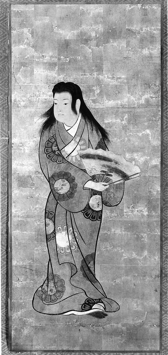 Dancers, Six-panel folding screen; ink, color, and gold on paper, Japan