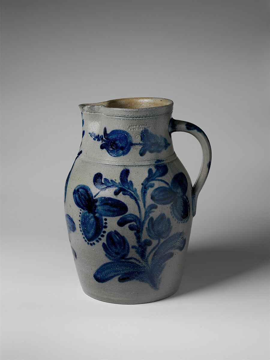 Pitcher, John Bell Pottery (1848–80), Stoneware, American 