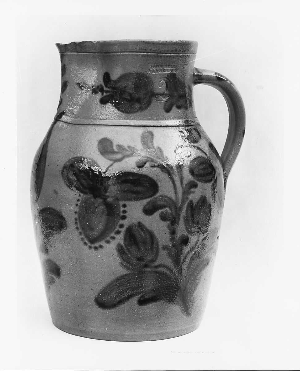 Pitcher, John Bell Pottery (1848–80), Stoneware, American