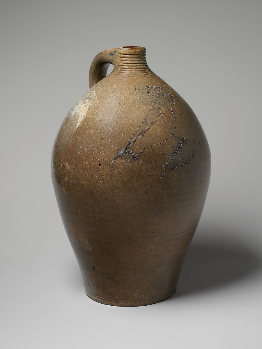 Jug, George Benton and Levi Stewart (active 1815–22), Stoneware, American 