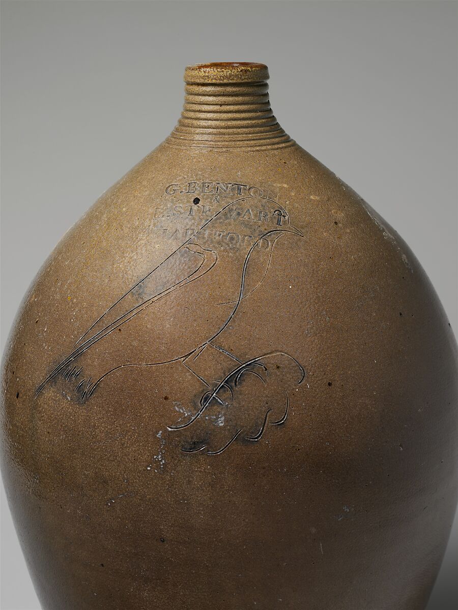 Jug, George Benton and Levi Stewart (active 1815–22), Stoneware, American