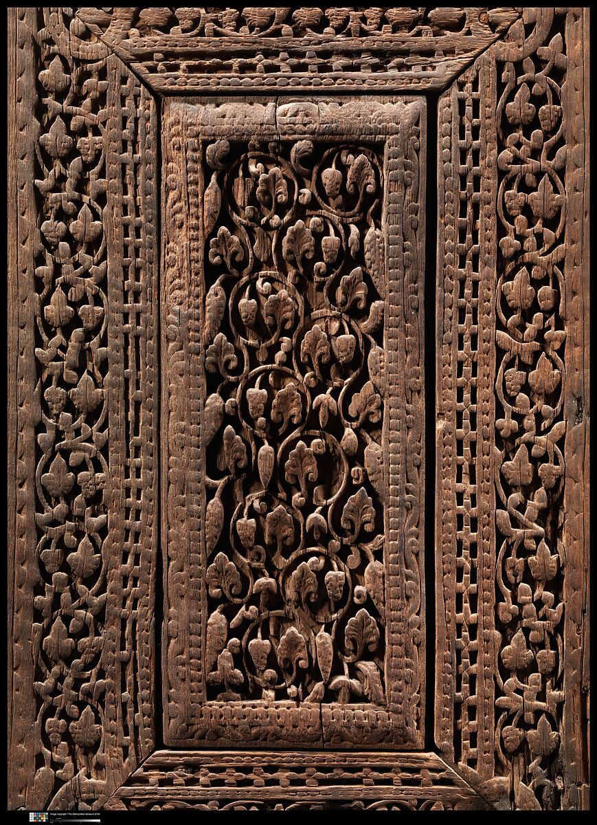 Panel from a Door, Wood (teak); carved
