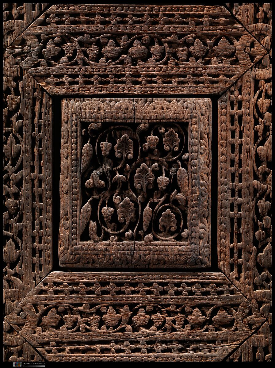 Panel from a Door, Wood (teak); carved