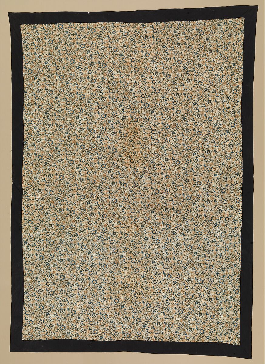 Panel from a Tent Lining, Cotton; plain weave, mordant-painted and dyed, resist-dyed