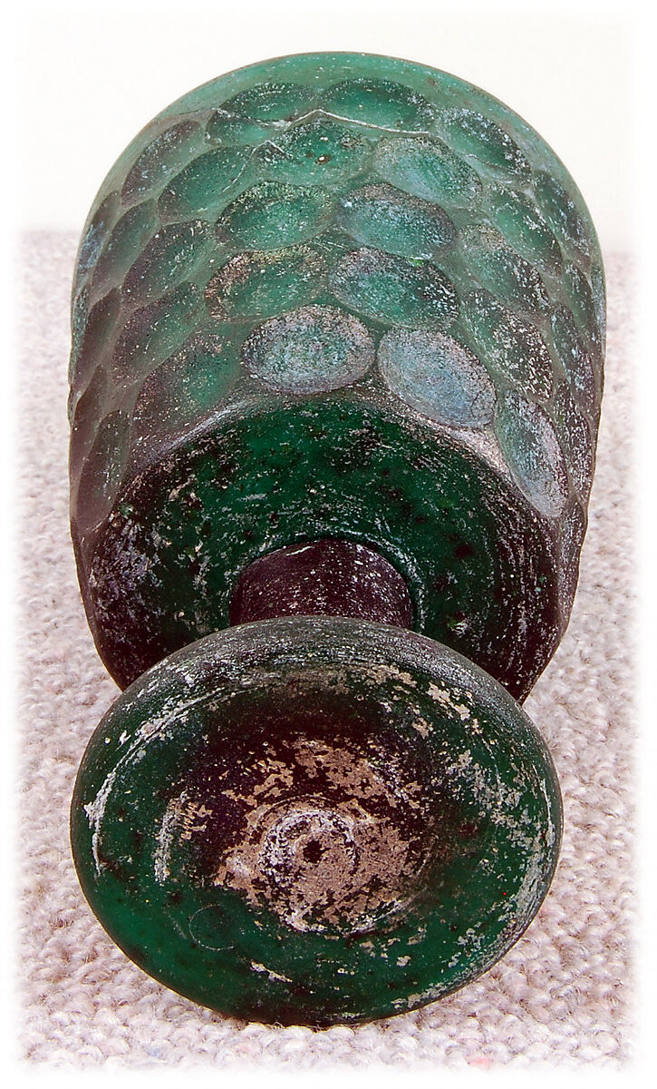 Footed Goblet, Glass; cast and facet cut
