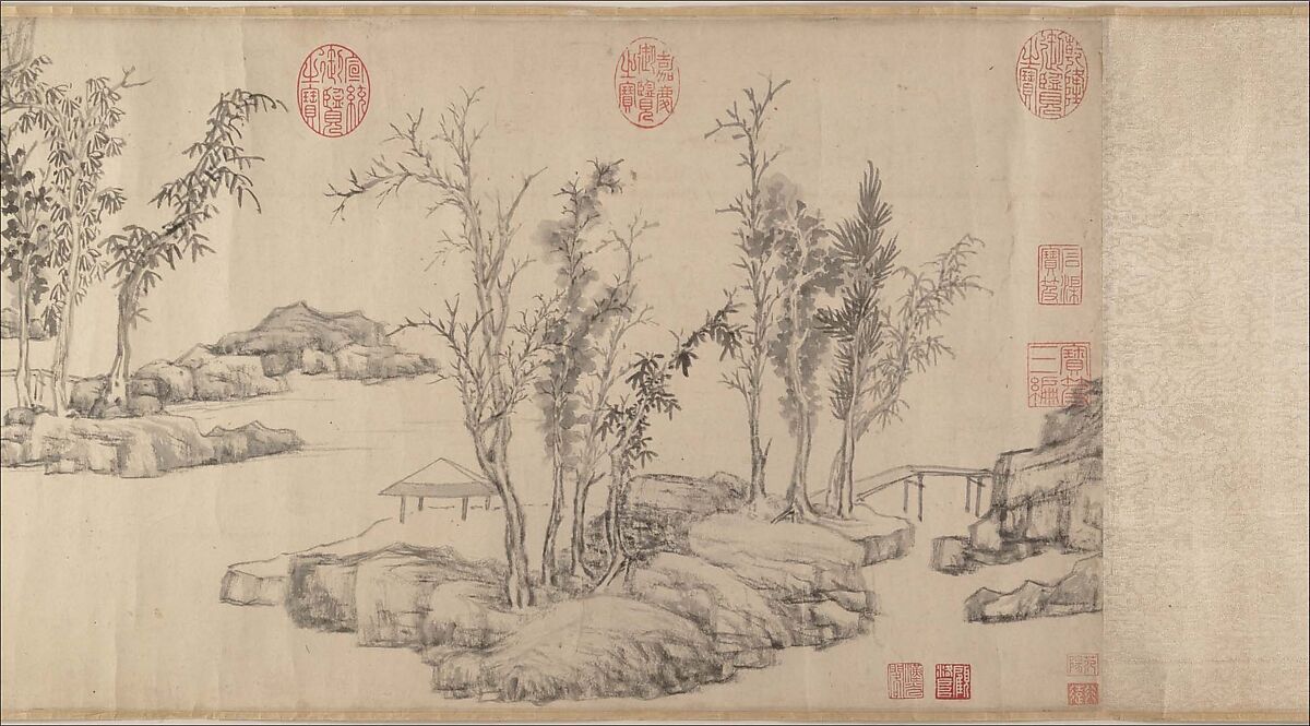Summer retreat in the eastern grove, Wen Zhengming (Chinese, 1470–1559), Handscroll; ink on paper, China 