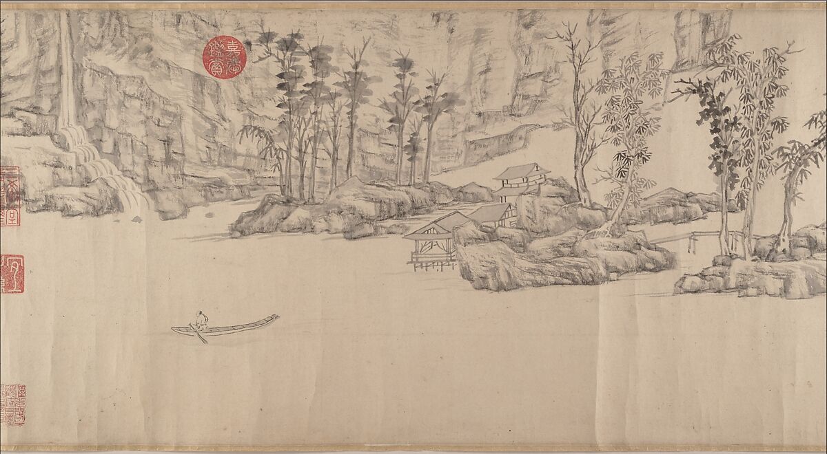 Summer retreat in the eastern grove, Wen Zhengming (Chinese, 1470–1559), Handscroll; ink on paper, China
