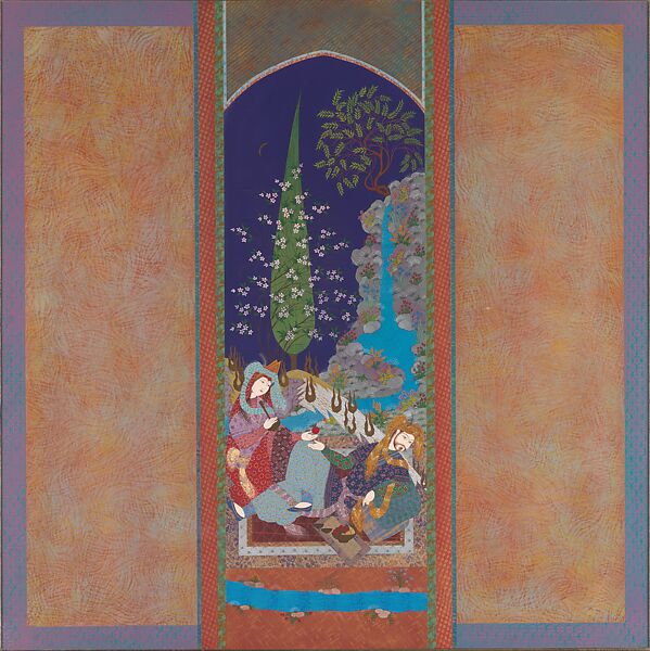 Rival, Farah Ossouli (Iranian, born Zanjan, 1953), Opaque watercolor on cardboard 