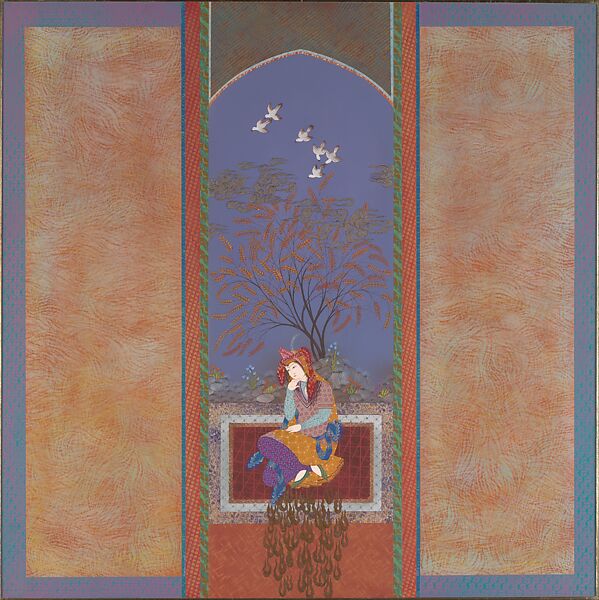 Rival, Farah Ossouli (Iranian, born Zanjan, 1953), Opaque watercolor on cardboard