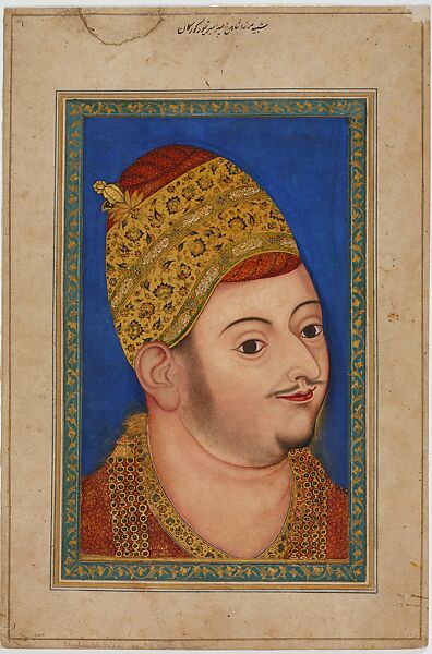 Sultan Ibrahim ‘Adil Shah II, Attributed to the Bikaner Painter, Ink, opaque watercolor, and gold on paper 