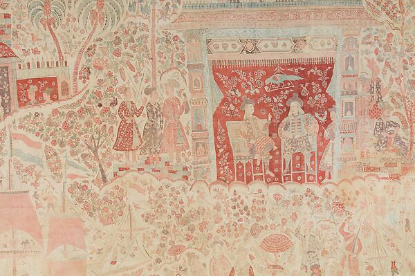 Reception of a Dutch Ambassador, Cotton; plain weave, mordant-painted and dyed, resist-dyed