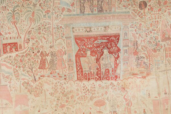 Reception of a Dutch Ambassador, Cotton; plain weave, mordant-painted and dyed, resist-dyed