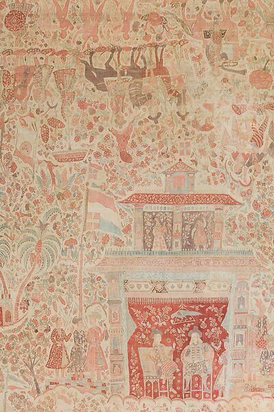 Reception of a Dutch Ambassador, Cotton; plain weave, mordant-painted and dyed, resist-dyed