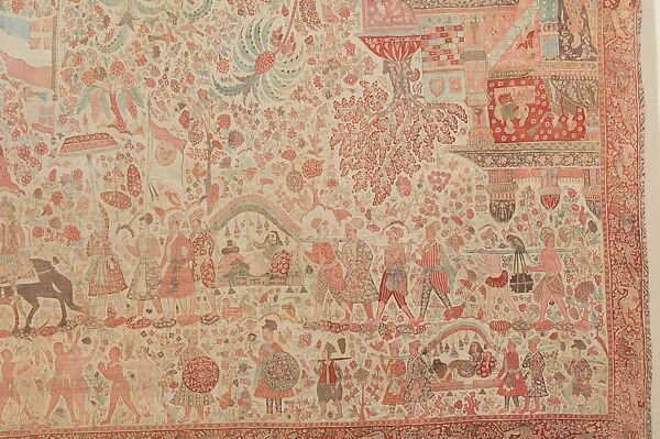 Reception of a Dutch Ambassador, Cotton; plain weave, mordant-painted and dyed, resist-dyed