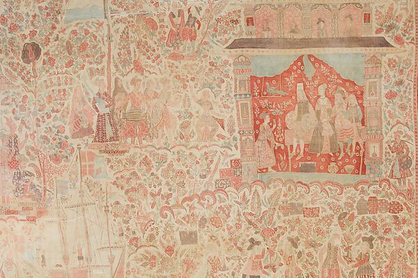 Reception of a Dutch Ambassador, Cotton; plain weave, mordant-painted and dyed, resist-dyed