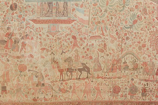 Reception of a Dutch Ambassador, Cotton; plain weave, mordant-painted and dyed, resist-dyed