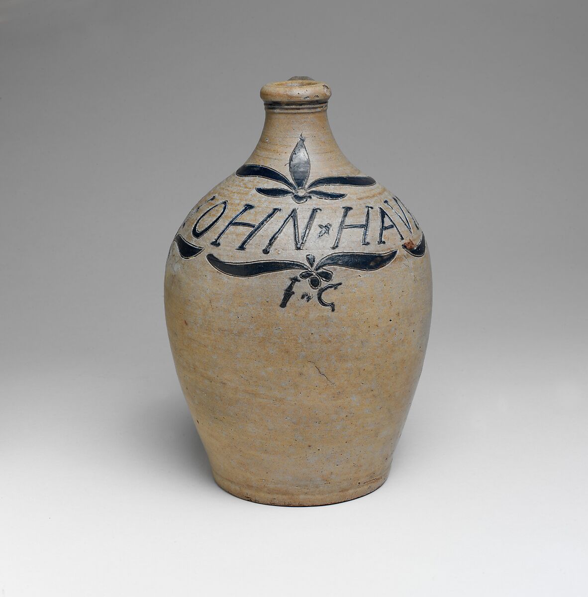 Jug, John Crolius (1733–1812), Stoneware, American