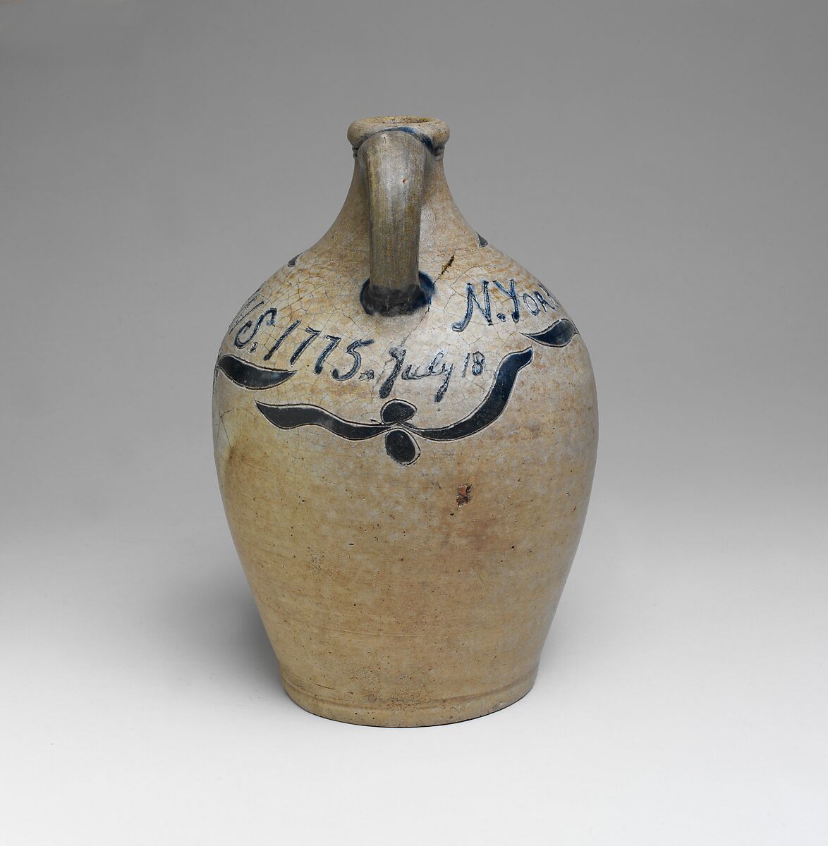 Jug, John Crolius (1733–1812), Stoneware, American 