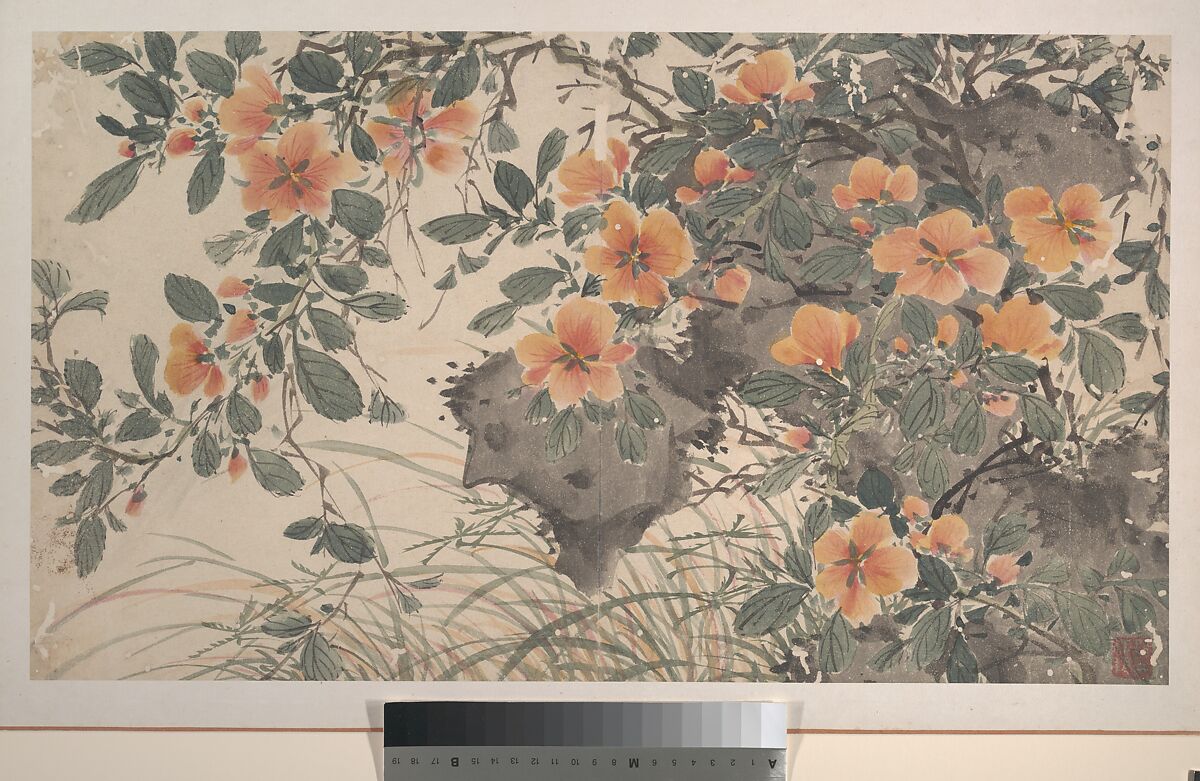 Garden Flowers, After Chen Chun (Chinese, 1483–1544), Album of sixteen paintings and one leaf of calligraphy; ink and color on paper, China