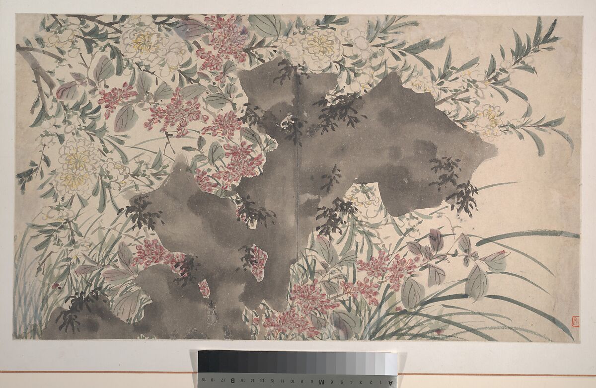 Garden Flowers, After Chen Chun (Chinese, 1483–1544), Album of sixteen paintings and one leaf of calligraphy; ink and color on paper, China