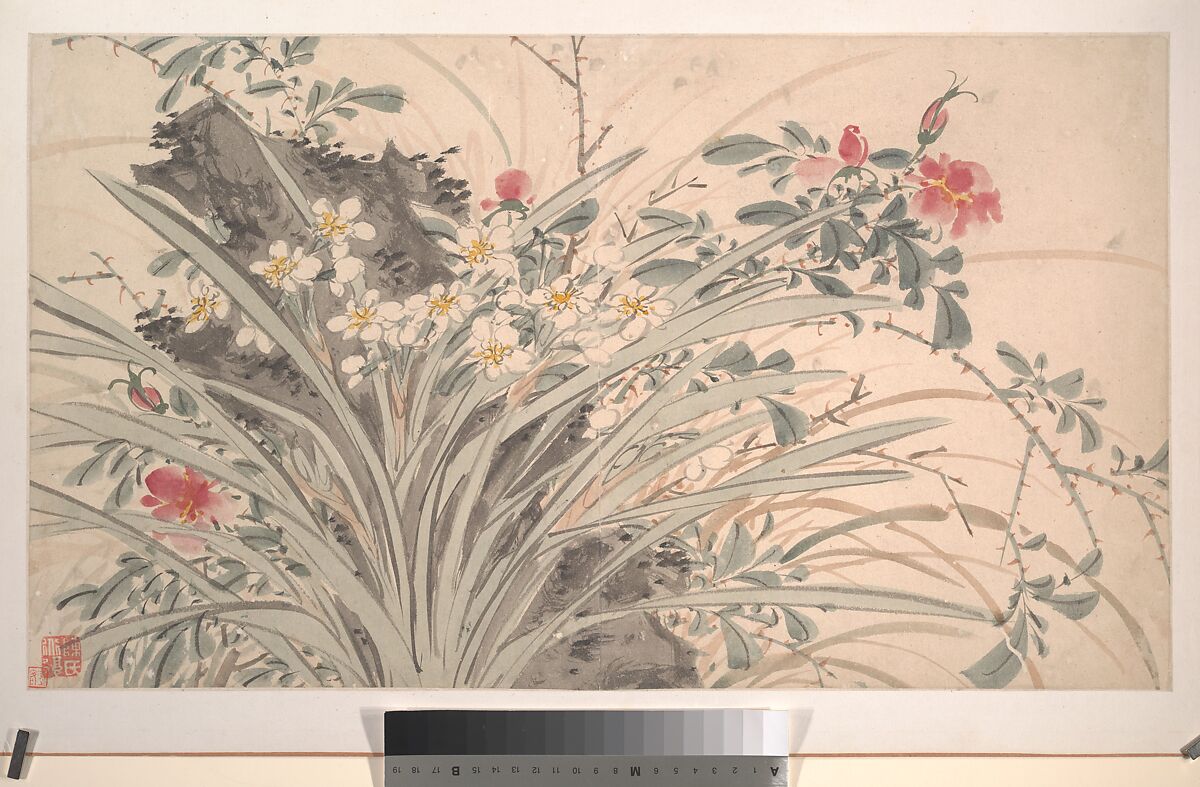 Garden Flowers, After Chen Chun (Chinese, 1483–1544), Album of sixteen paintings and one leaf of calligraphy; ink and color on paper, China