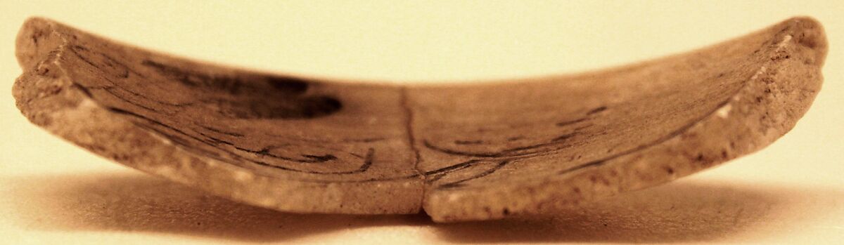 Fragment of a Bowl, Alabaster; carved, painted