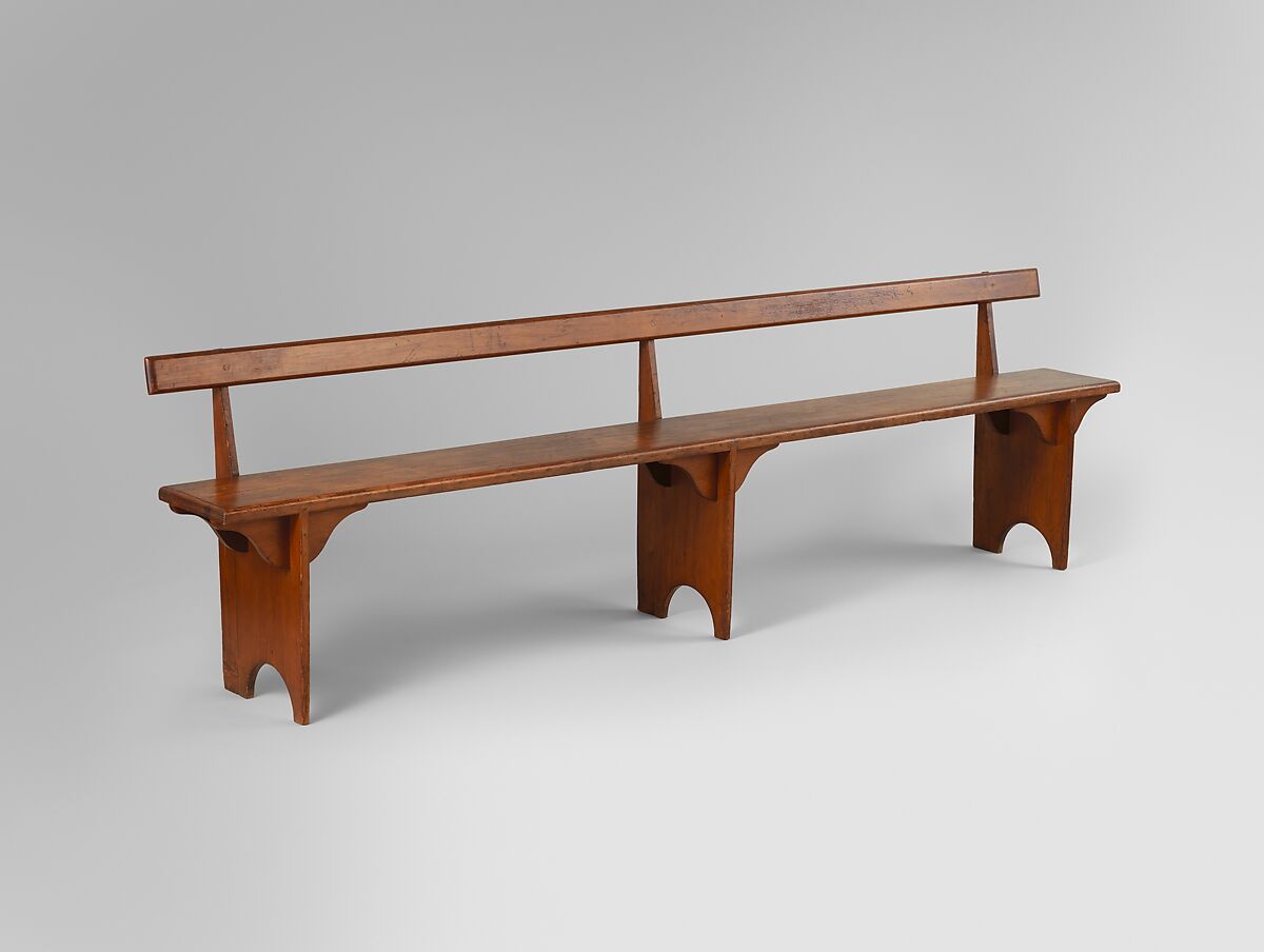 Bench, United Society of Believers in Christ’s Second Appearing (“Shakers”), Mount Lebanon, New York (American, active ca. 1750–present), Pine, American, Shaker 