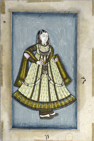 Portrait of Mah Laqa Bai Chanda, Opaque watercolor and ink on paper