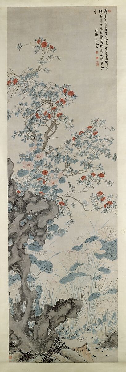 Summer Garden, Chen Chun  Chinese, Hanging scroll; ink and color on paper, China