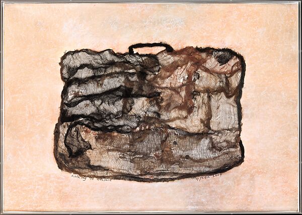 Nothing to Declare, Maliheh Afnan (Iranian, Haifa, present-day Israel 1935–2016 London), Mixed media and gauze on paper 
