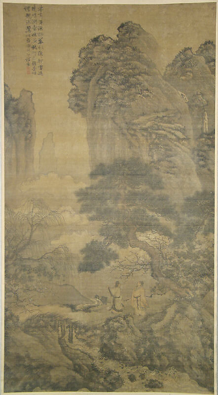 Spring Morning in the Mountains, Xie Shichen (Chinese, 1487–ca. 1567), Hanging scroll; ink and color on silk, China 