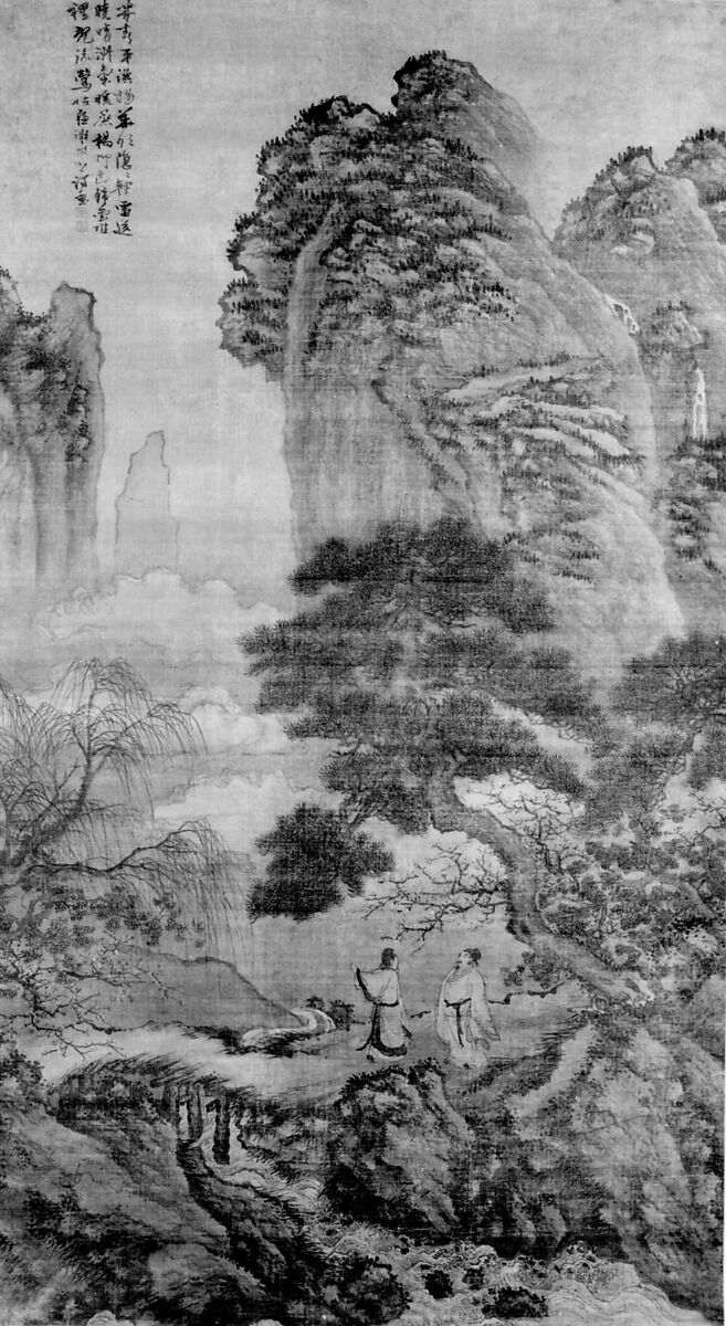 Spring Morning in the Mountains, Xie Shichen (Chinese, 1487–ca. 1567), Hanging scroll; ink and color on silk, China