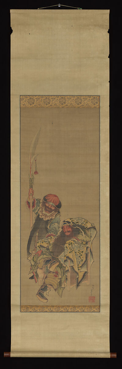 Guan Yu, Chinese God of War, Katsushika Hokusai (Japanese, Tokyo (Edo) 1760–1849 Tokyo (Edo)), Hanging scroll; ink and color on silk, Japan