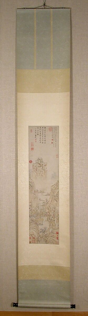 Planting Chrysanthemums, Lu Zhi (Chinese, 1495–1576), Hanging scroll; ink and color on paper, China